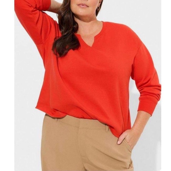 Torrid 1x Red Sweatshirt Long Sleeve NWT - Picture 1 of 8